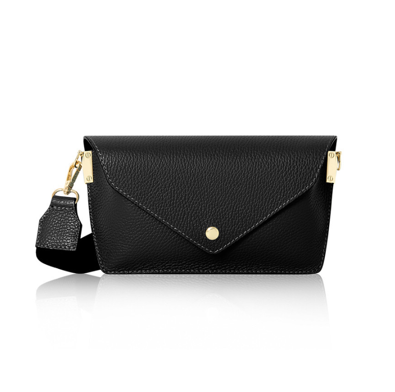 Small Black Leather Bag - Sansa STUDIO TEW