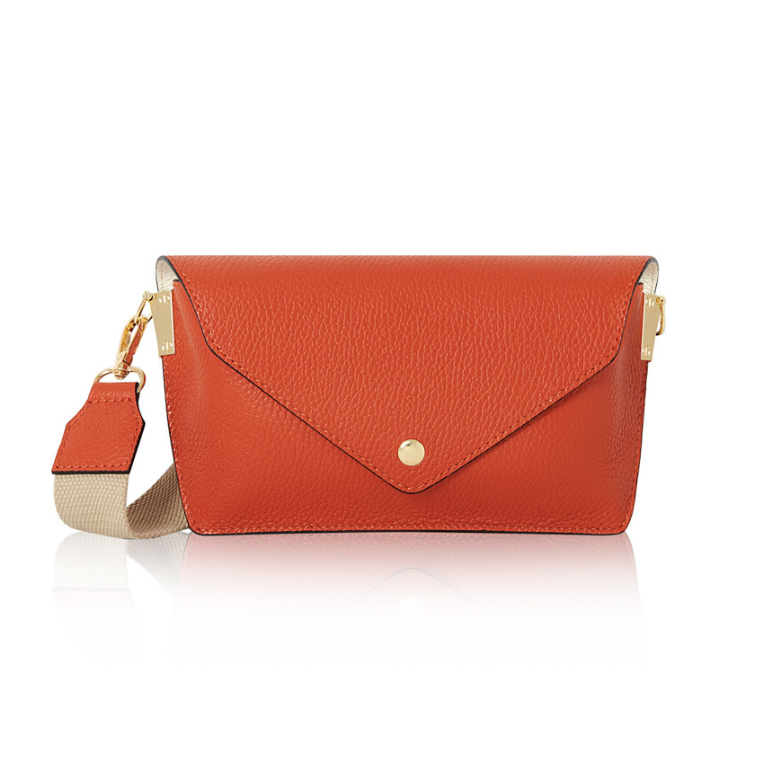 Small Orange Leather Bag - Sansa STUDIO TEW