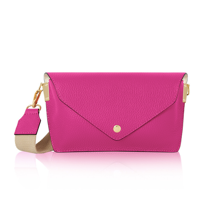 Small Fuchsia Leather Bag - Sansa STUDIO TEW