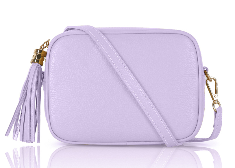 Lilac Leather Crossbody Bag With Tassel - Darcy STUDIO TEW