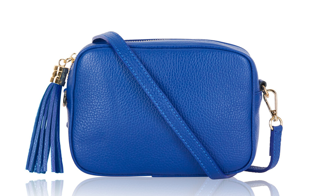Royal Blue Leather Crossbody Bag With Tassel - Darcy STUDIO TEW