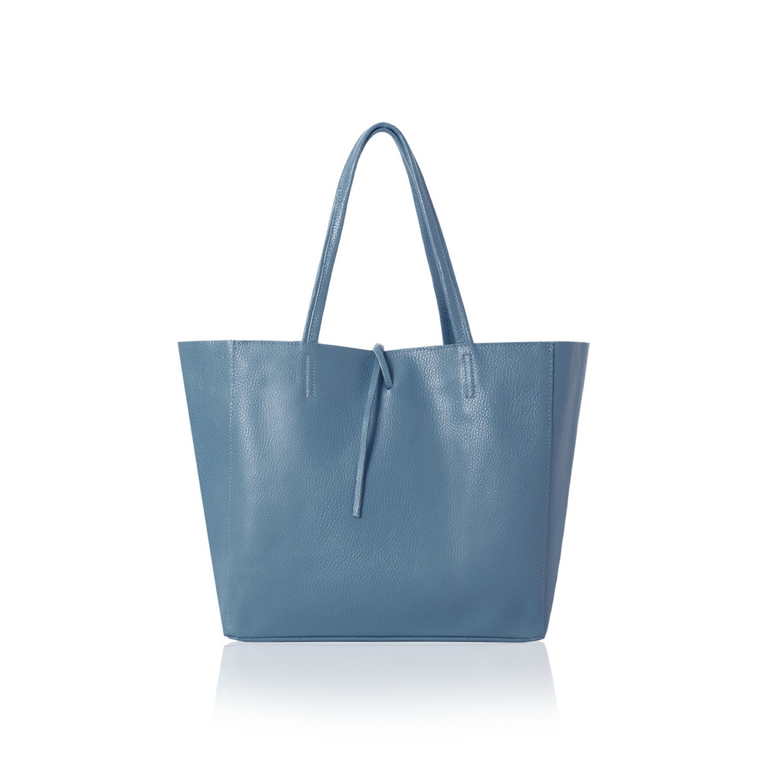 Blue Spacious Shoulder Bag - Abbie