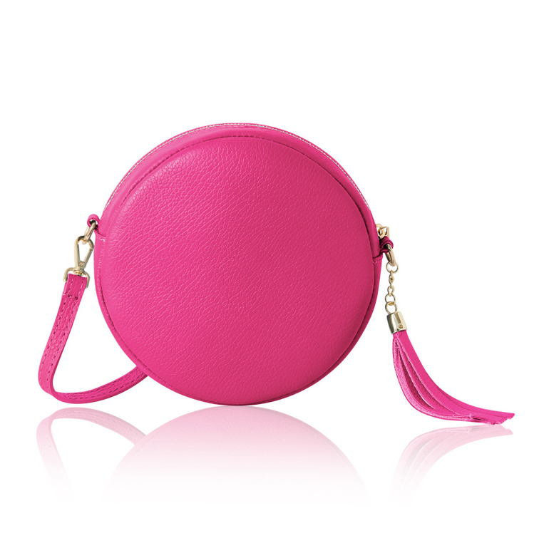 Pink Round Leather Bag - Lulu