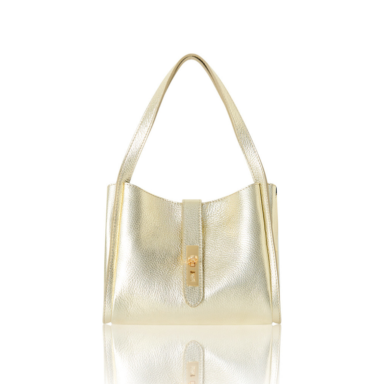 Gold Multi Compartment Shoulder Bag - Chi