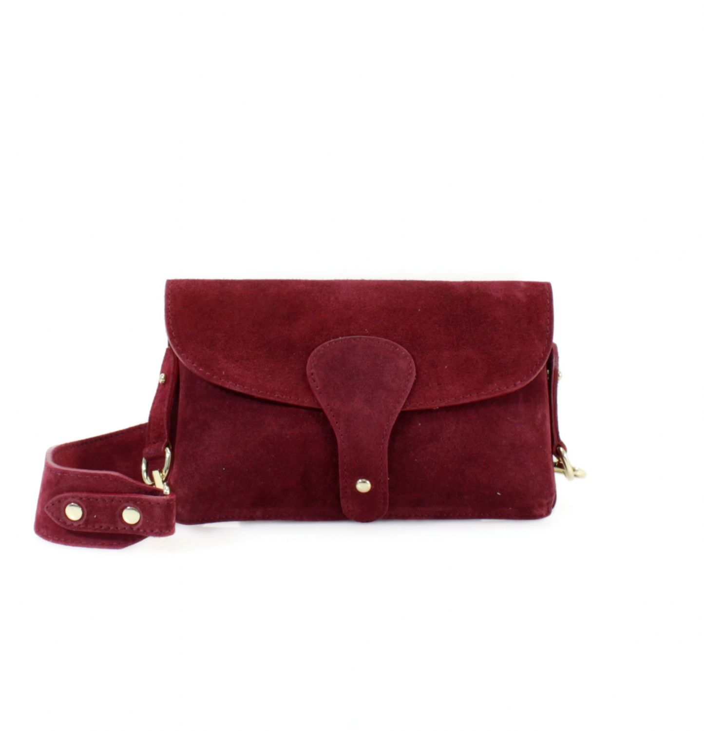 Burgundy Suede Compact Crossbody Bag - Vogue