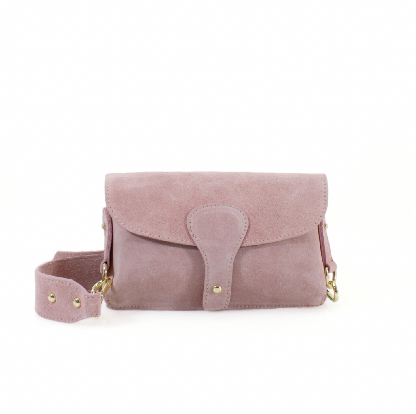 Pink Suede Compact Crossbody Bag - Vogue