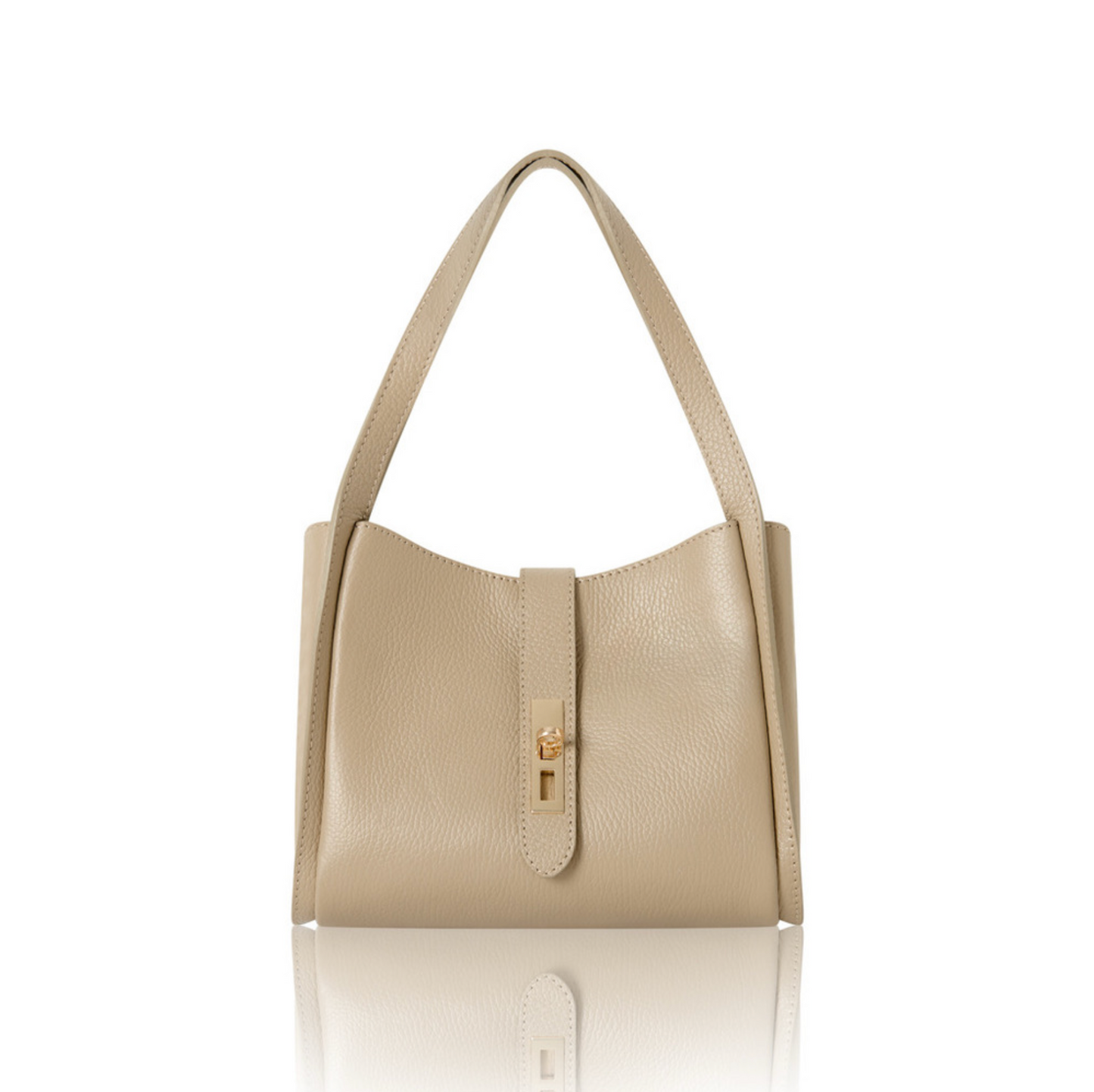 Light Taupe Multi Compartment Shoulder Bag - Chi