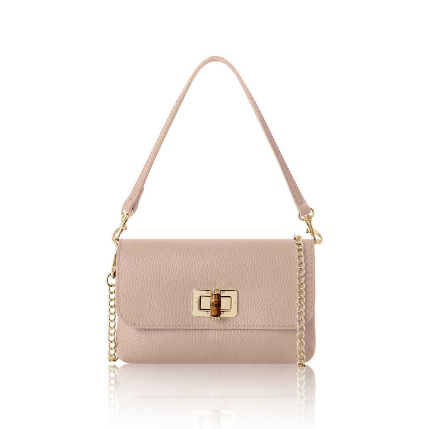 Nude Pink Twist Lock Evening Bag - Camilla
