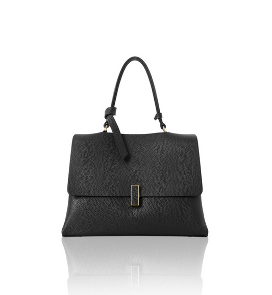 Bold Black Smart Leather Bag - Florence