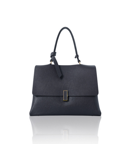 Navy Smart Leather Bag - Florence