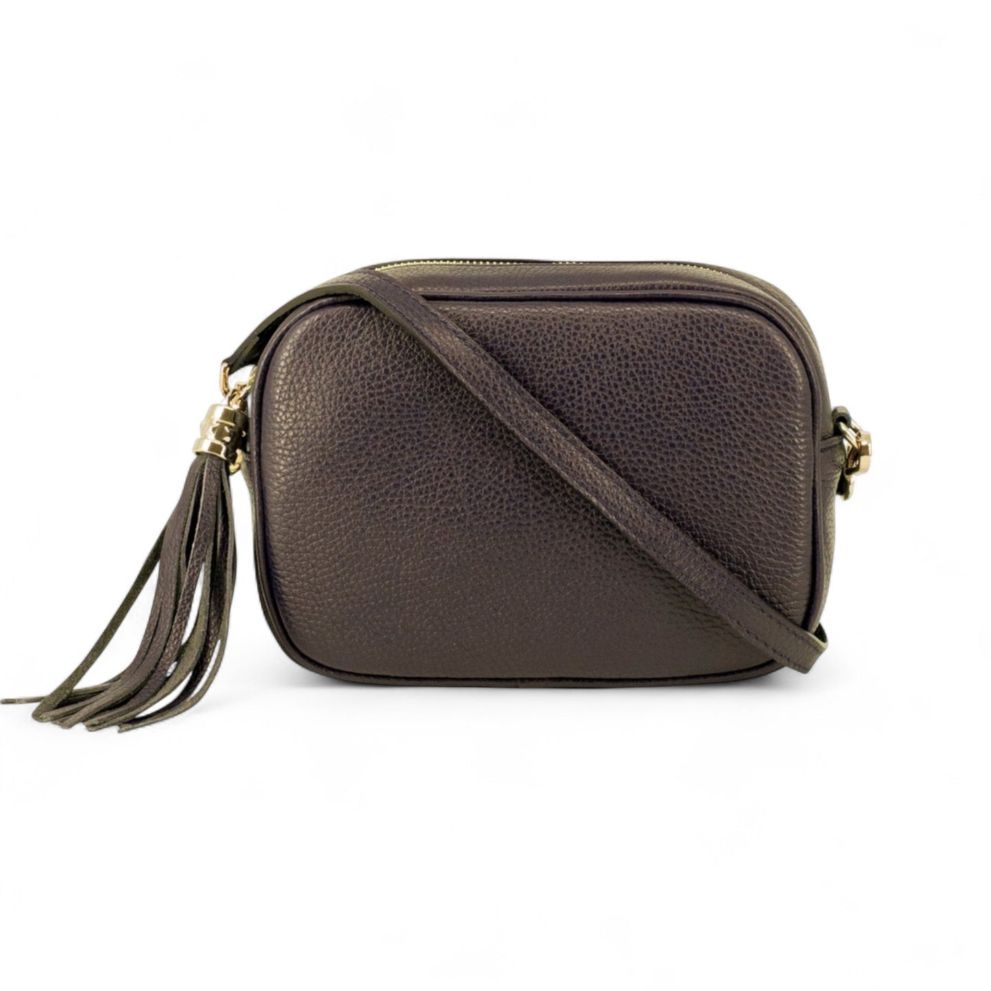 Sac bandoulière en cuir violet avec pompon - Darcy