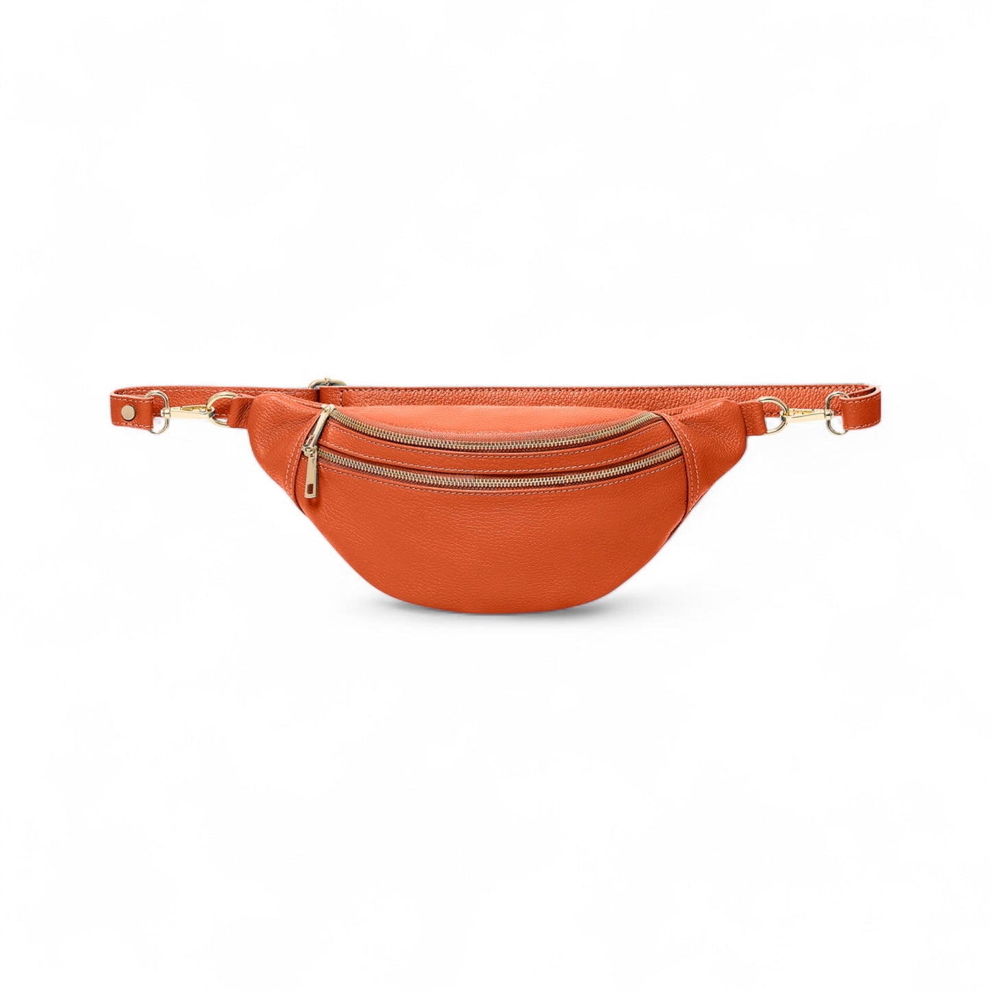 Übergroße orangefarbene Ledertasche – Cecilia