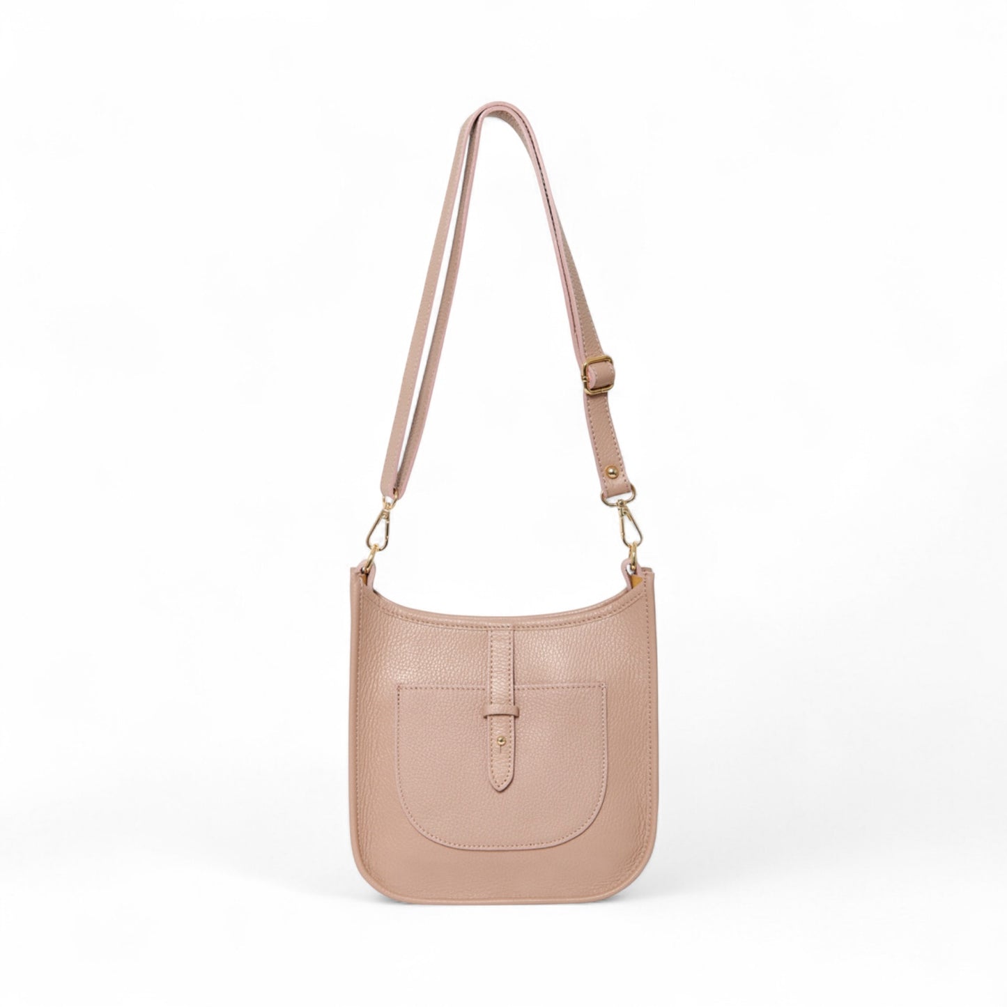 Sac bandoulière en cuir rose clair - Meka