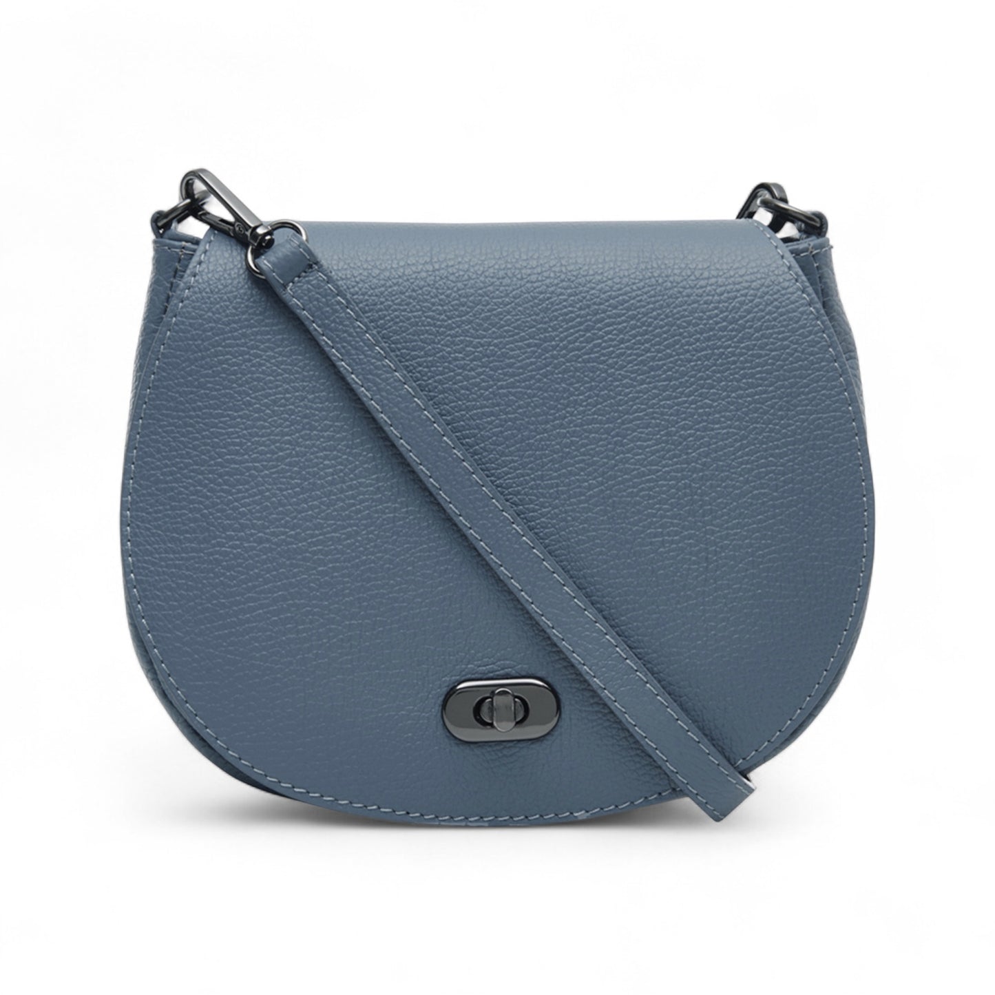 Blue Leather Satchel Bag
