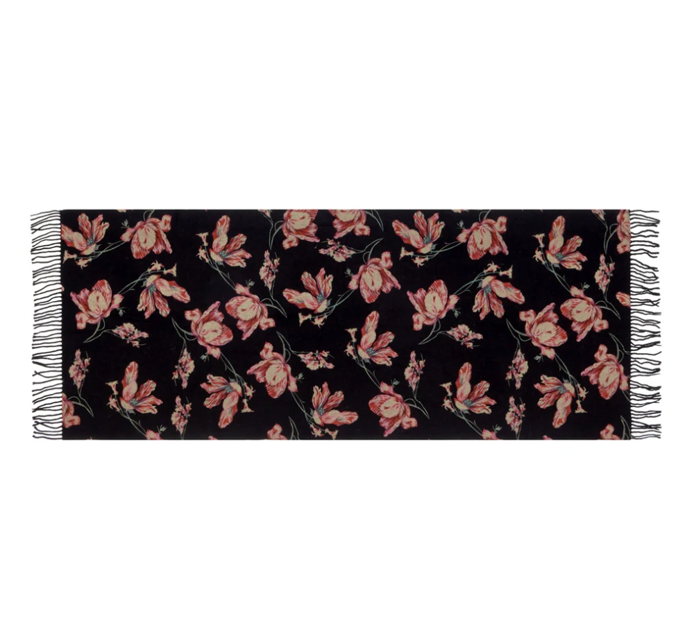 Flower Print Wool Scarf