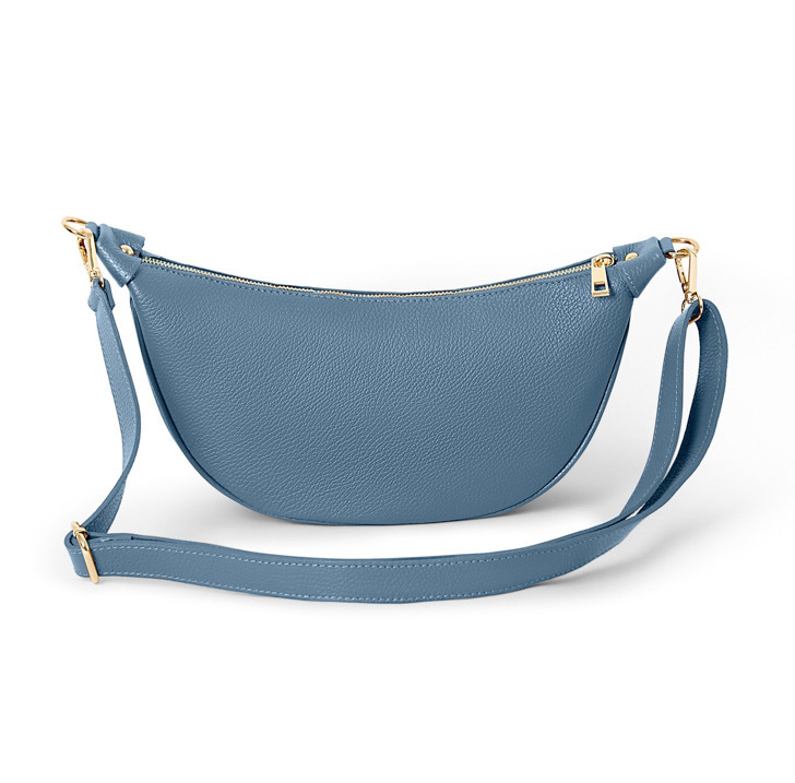 Blue Leather Moon Bag - Brooke STUDIO TEW