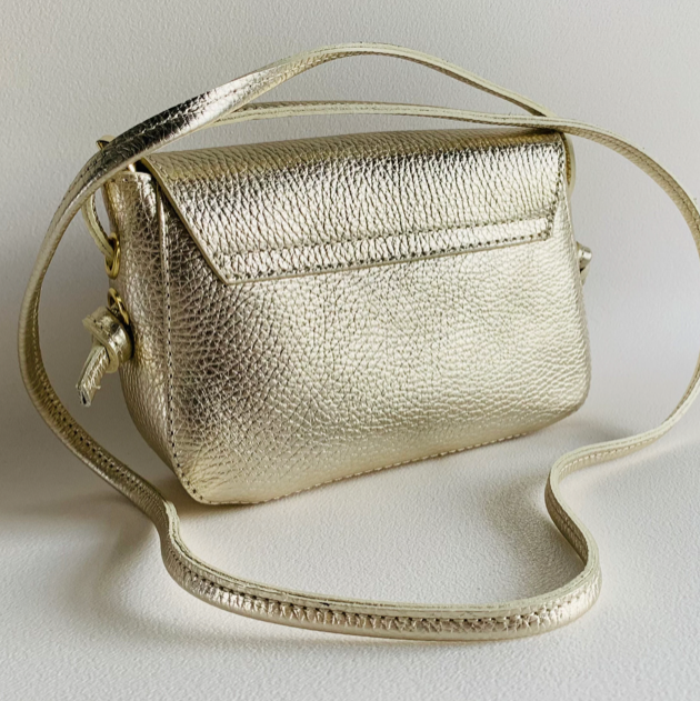Small Gold Bag With Knot Detail - Isla STUDIO TEW