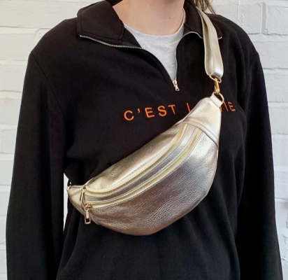 Gold Leather Bag - Cecilia