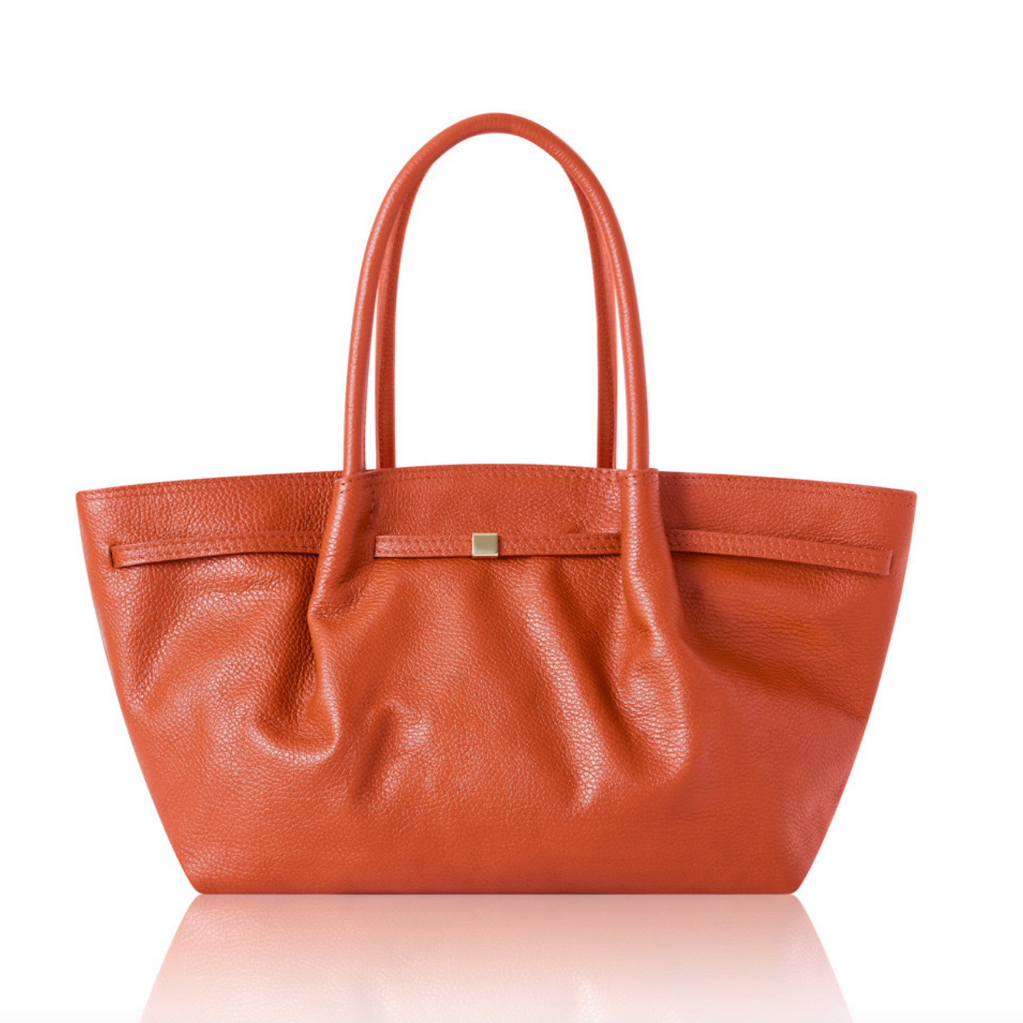 Orange Slouchy Leather Handbag - Rosaline