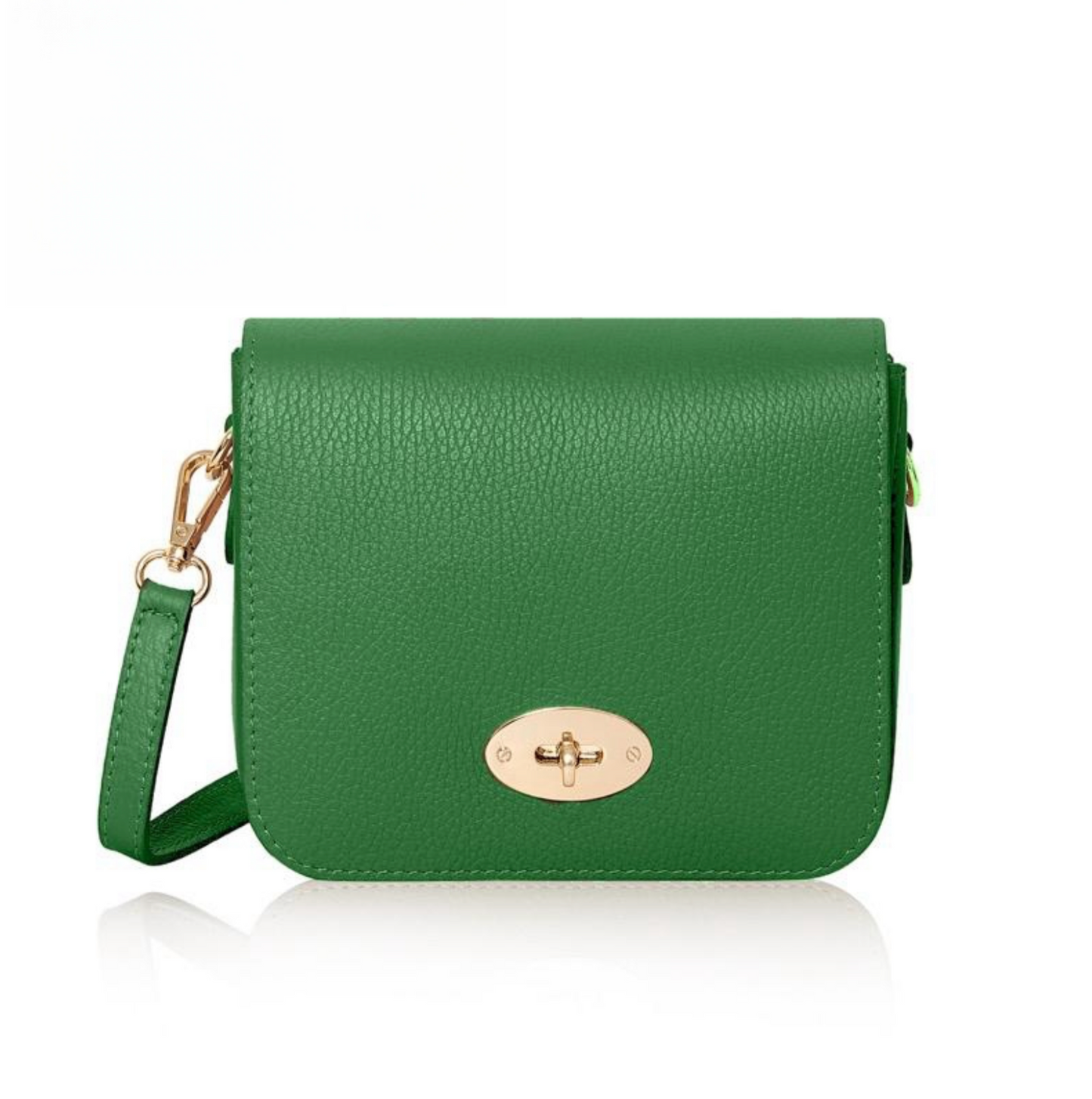 Green Twist Lock Satchel Bag - Mariana