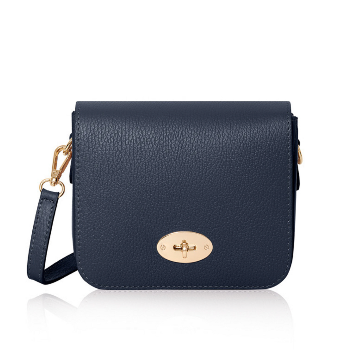 Navy Twist Lock Satchel Bag - Mariana