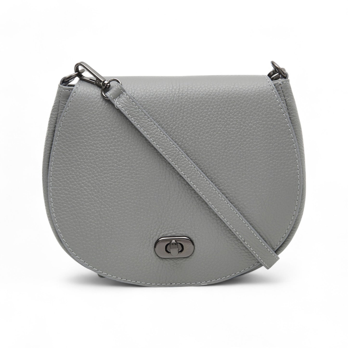 Sac cartable en cuir gris clair
