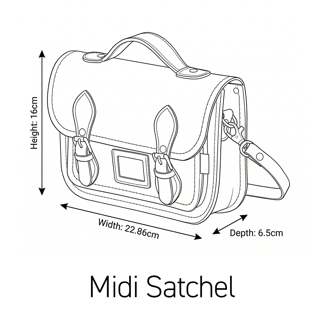 Leather Midi Satchel - Pastel Pink