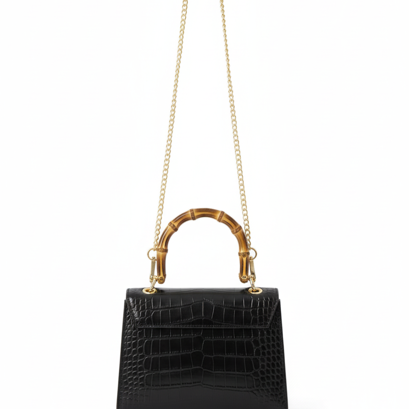 Black Genevieve hanging with chain strap