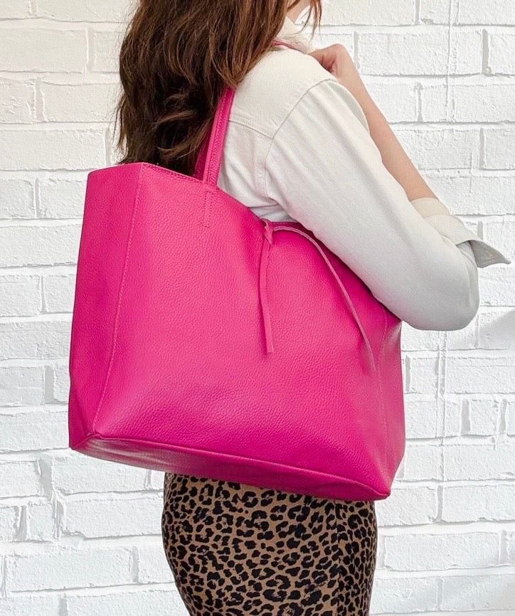 Fuchsia Spacious Shoulder Bag - Abbie
