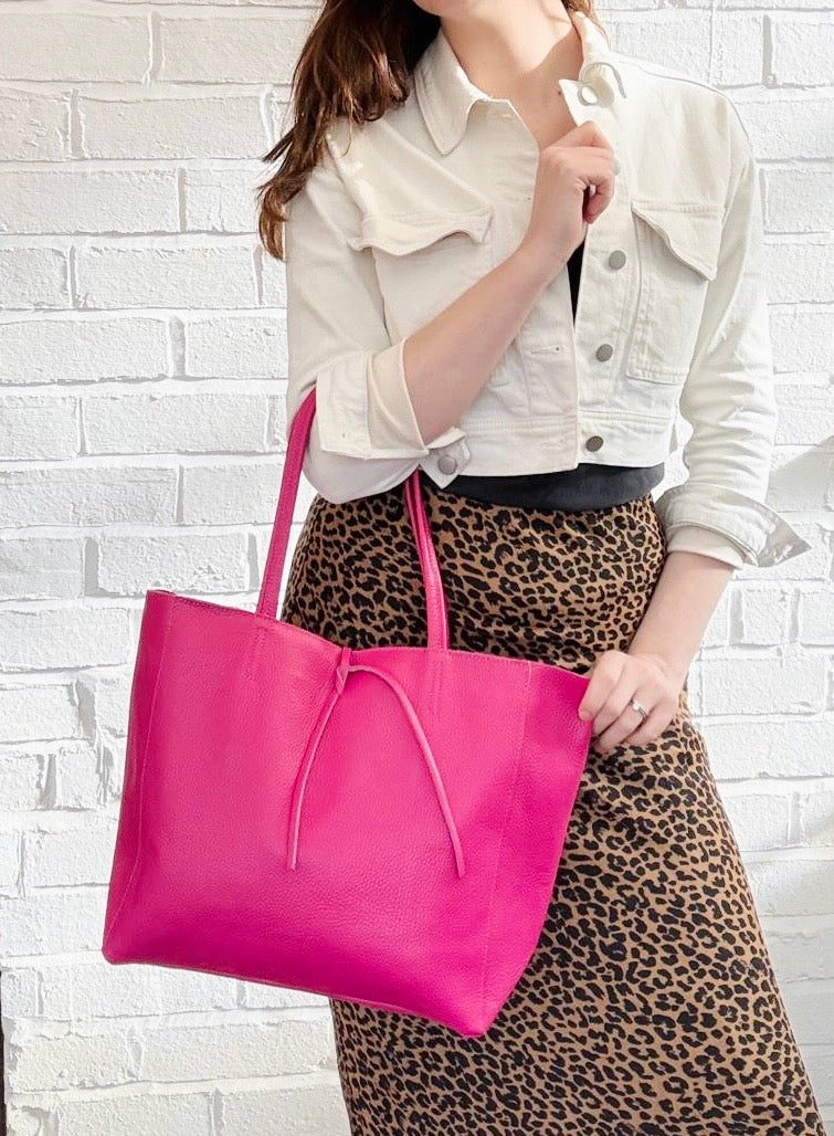 Fuchsia Spacious Shoulder Bag - Abbie