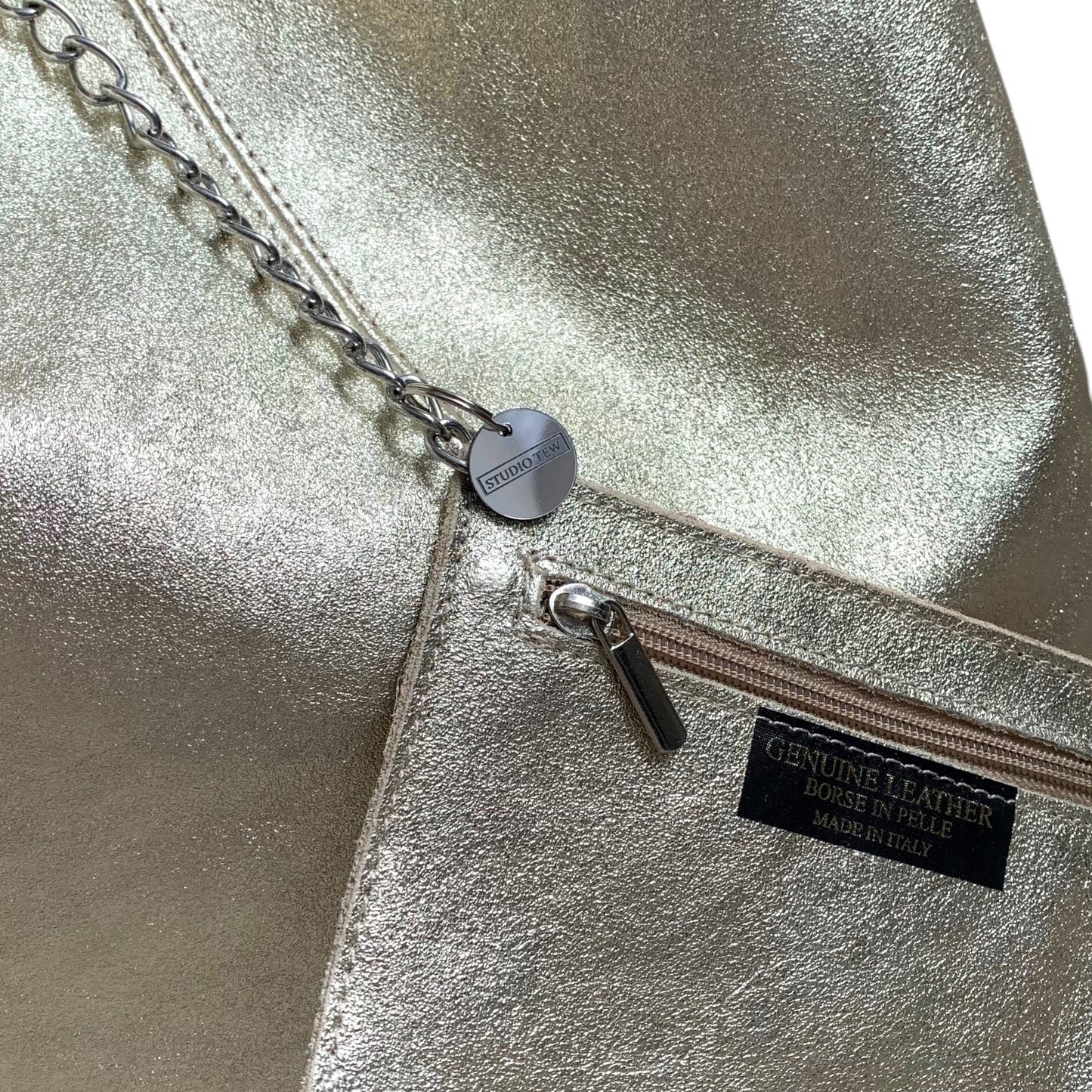 Gold Leather Oversized Boho Shoulder Bag - Evalyn