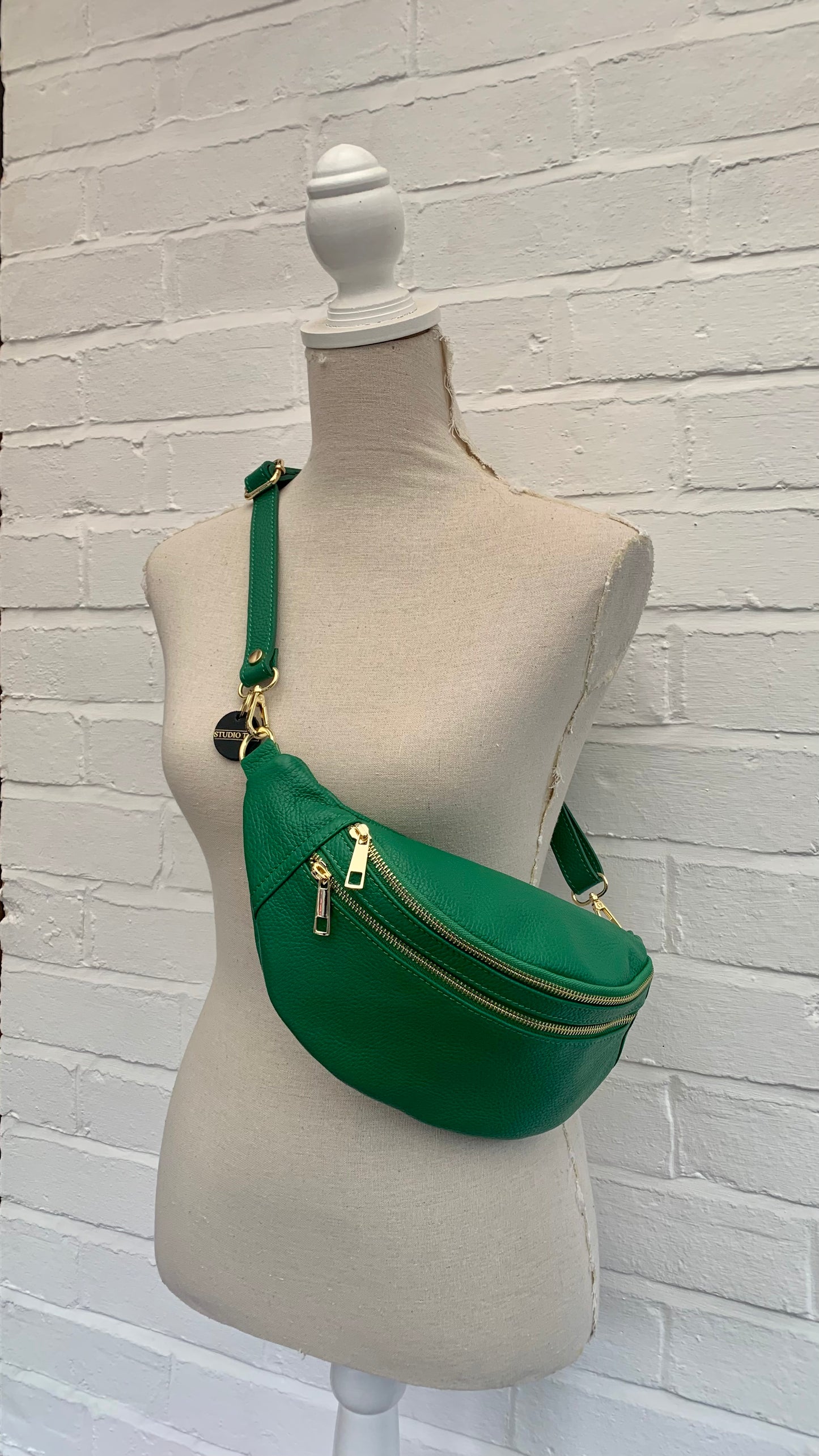 Green Leather Bag - Cecilia STUDIO TEW