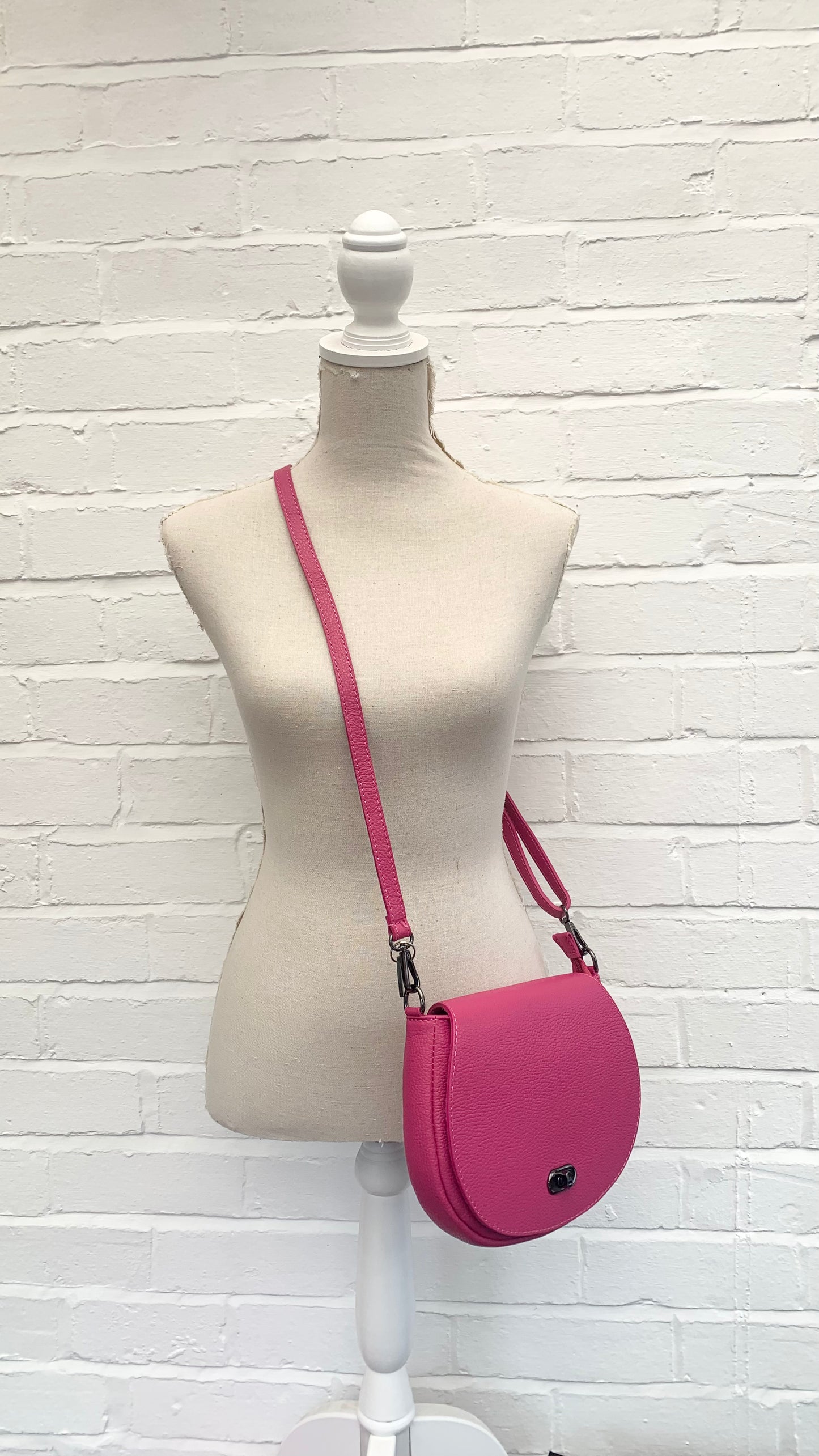 Fuchsia Leather Satchel Bag STUDIO TEW