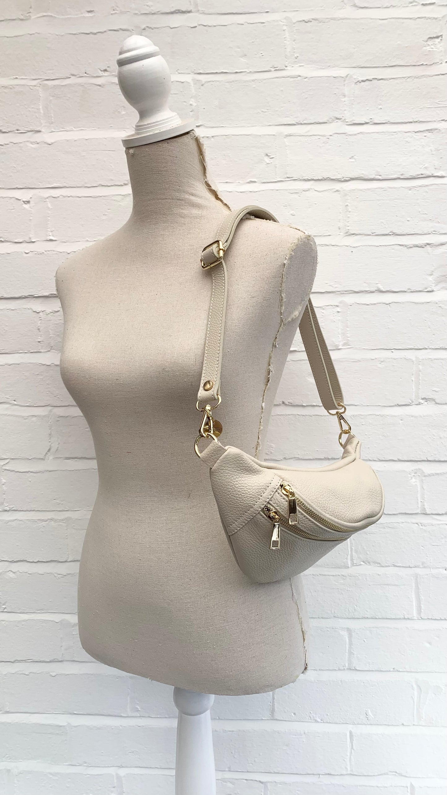 Beige Leather Bag - Cecilia STUDIO TEW