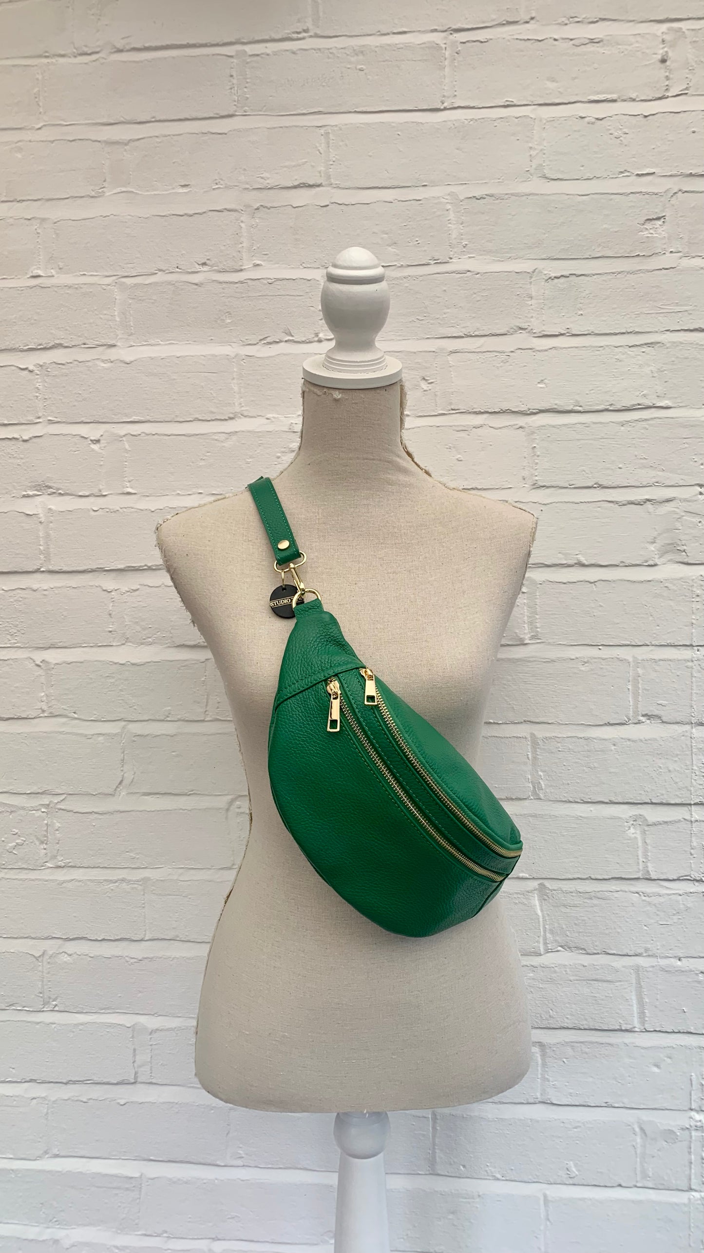Green Leather Bag - Cecilia STUDIO TEW