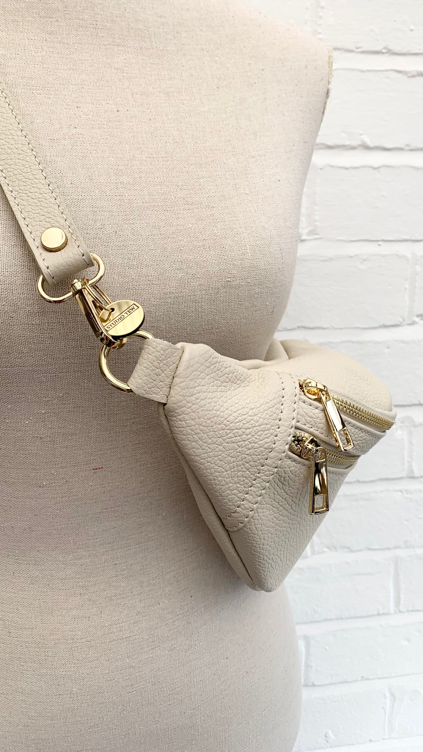 Beige Leather Bag - Cecilia STUDIO TEW