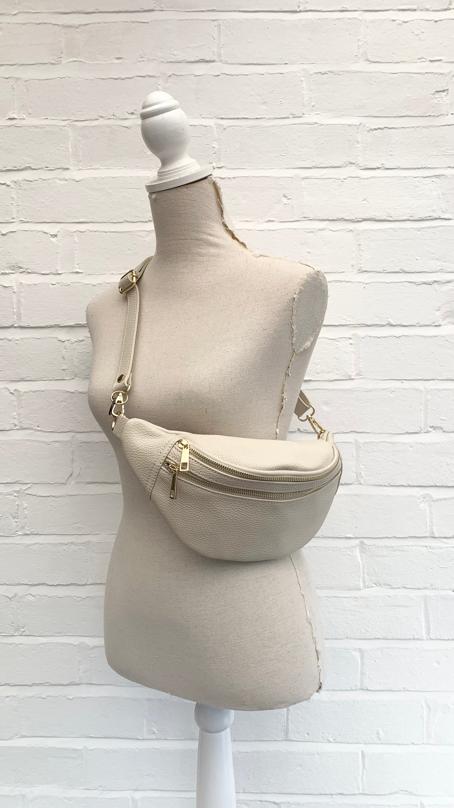 Beige Leather Bag - Cecilia STUDIO TEW