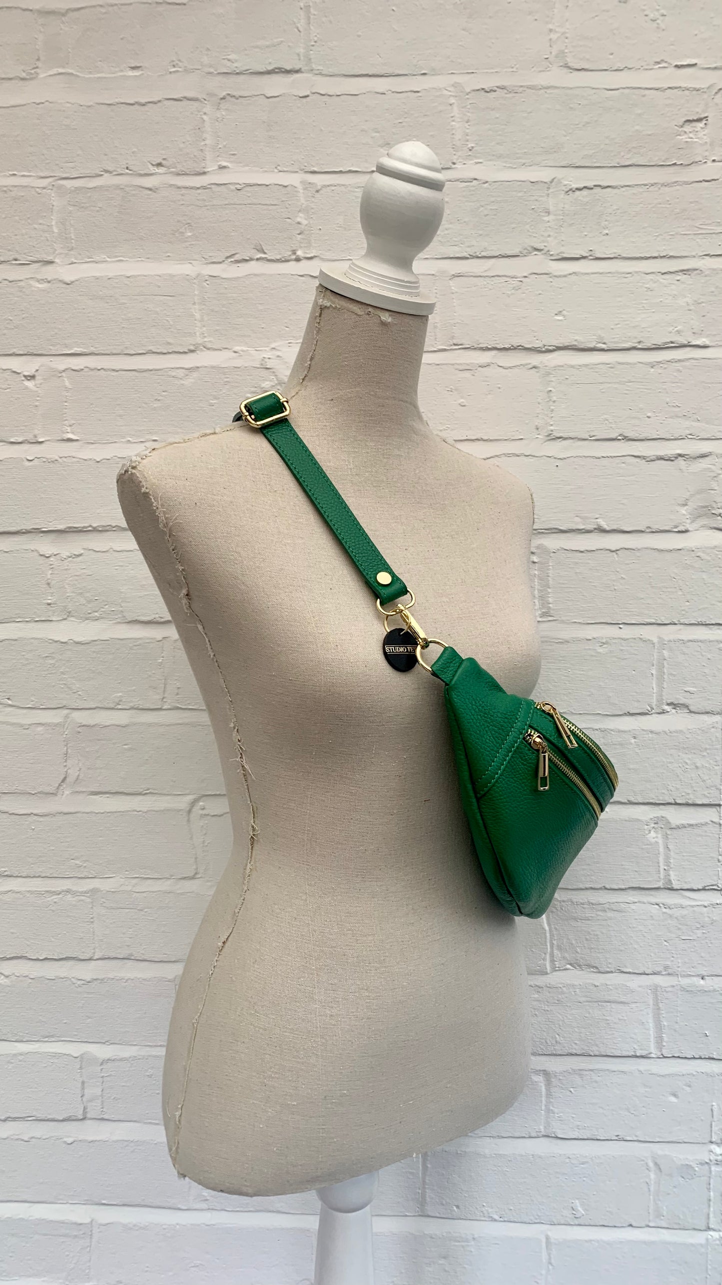 Green Leather Bag - Cecilia STUDIO TEW