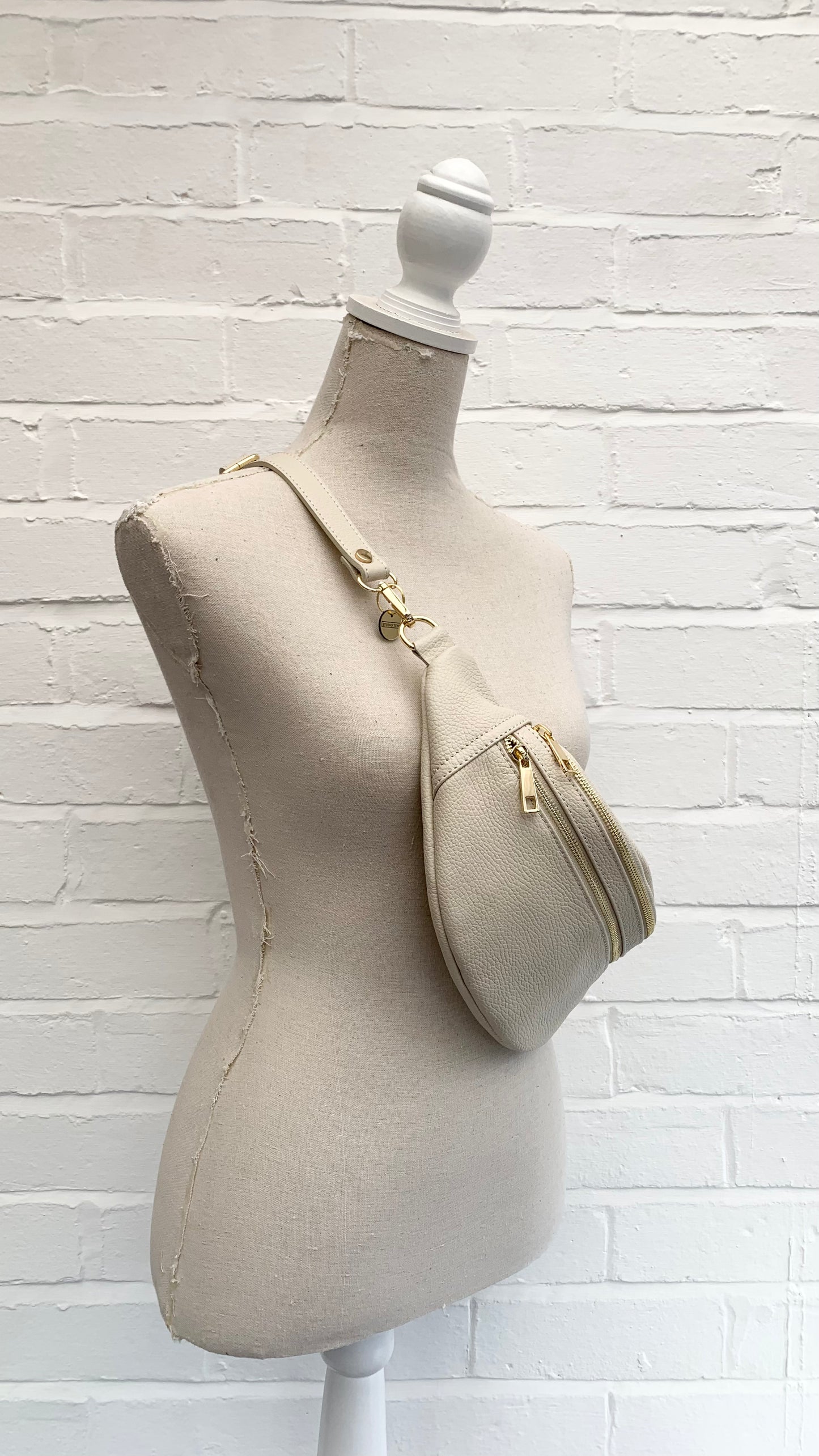 Beige Leather Bag - Cecilia STUDIO TEW