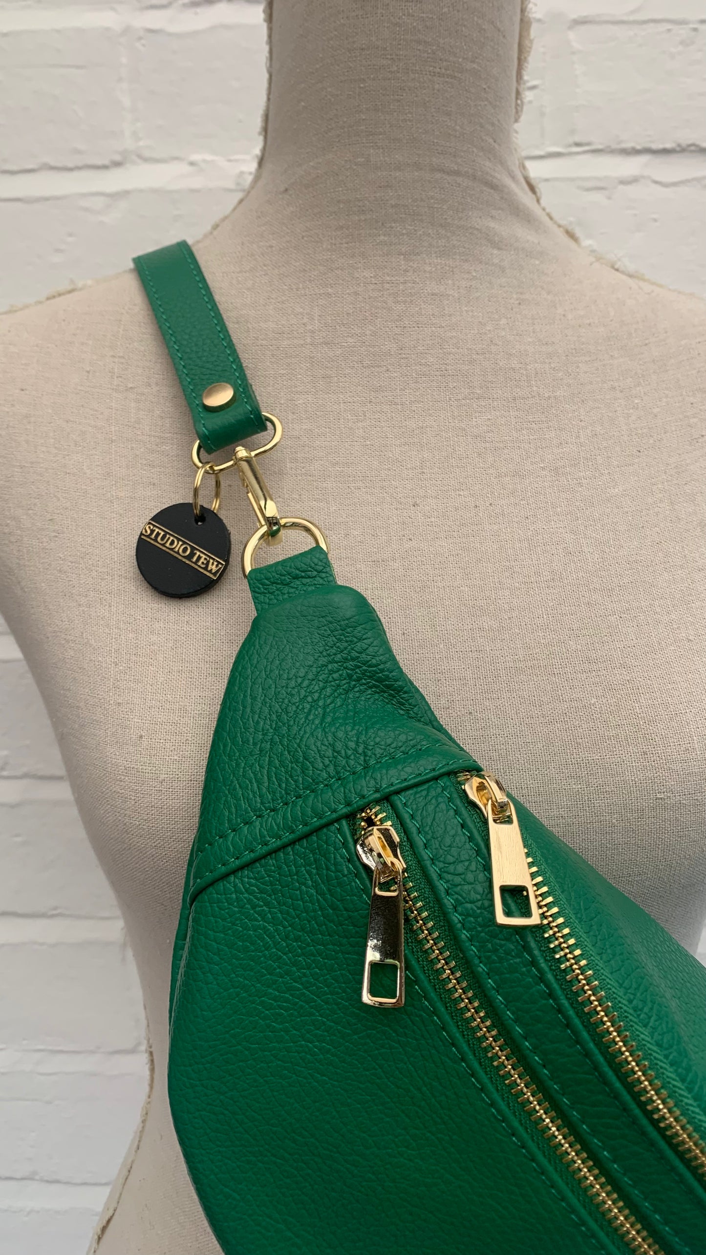 Green Leather Bag - Cecilia STUDIO TEW
