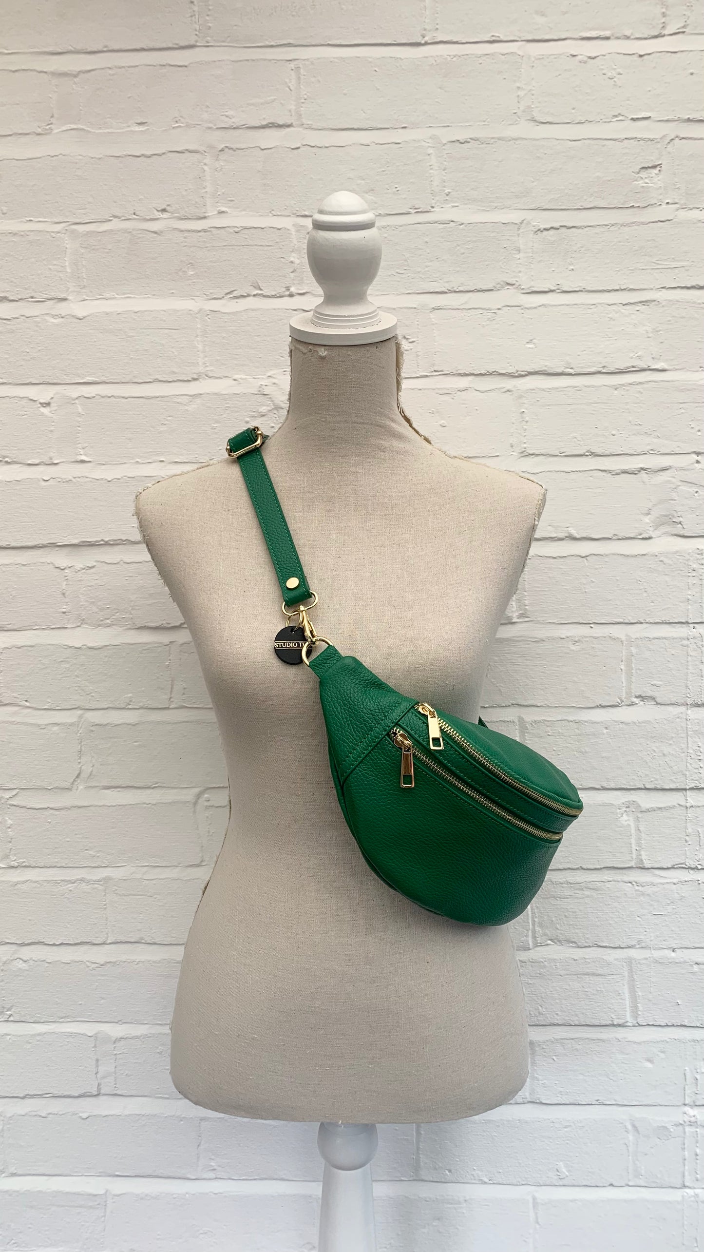 Green Leather Bag - Cecilia STUDIO TEW