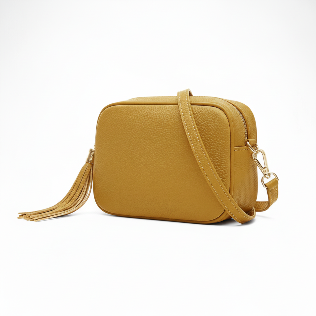 Mustard Darcy three-quarter view