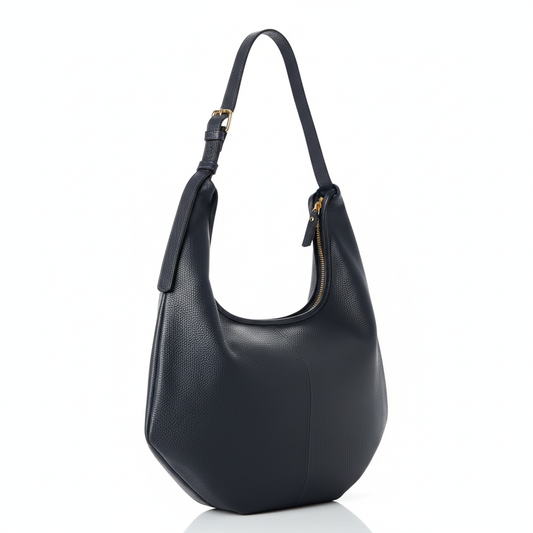 Navy Hobo Bag - Three-Quarter View