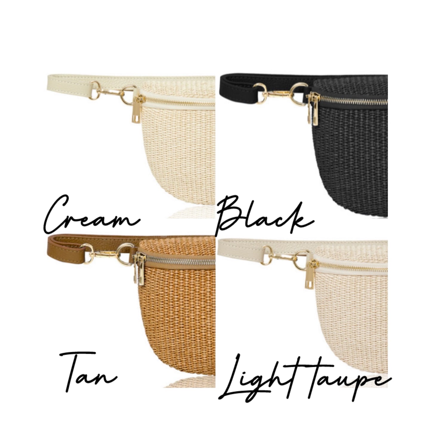 Woven Raffia Bum Bag In Numerous Colours - Rosie STUDIO TEW