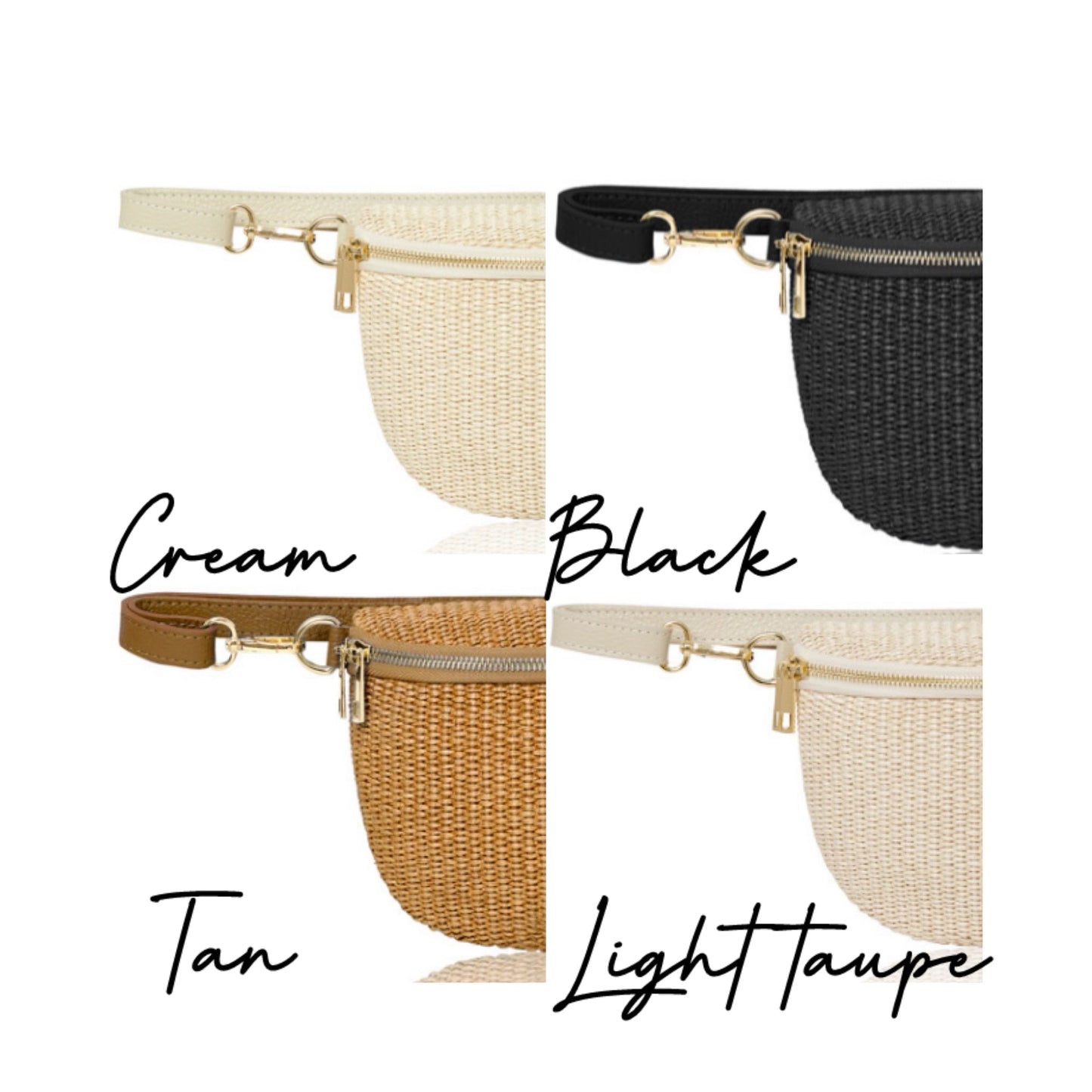 Woven Raffia Bum Bag In Numerous Colours - Rosie STUDIO TEW
