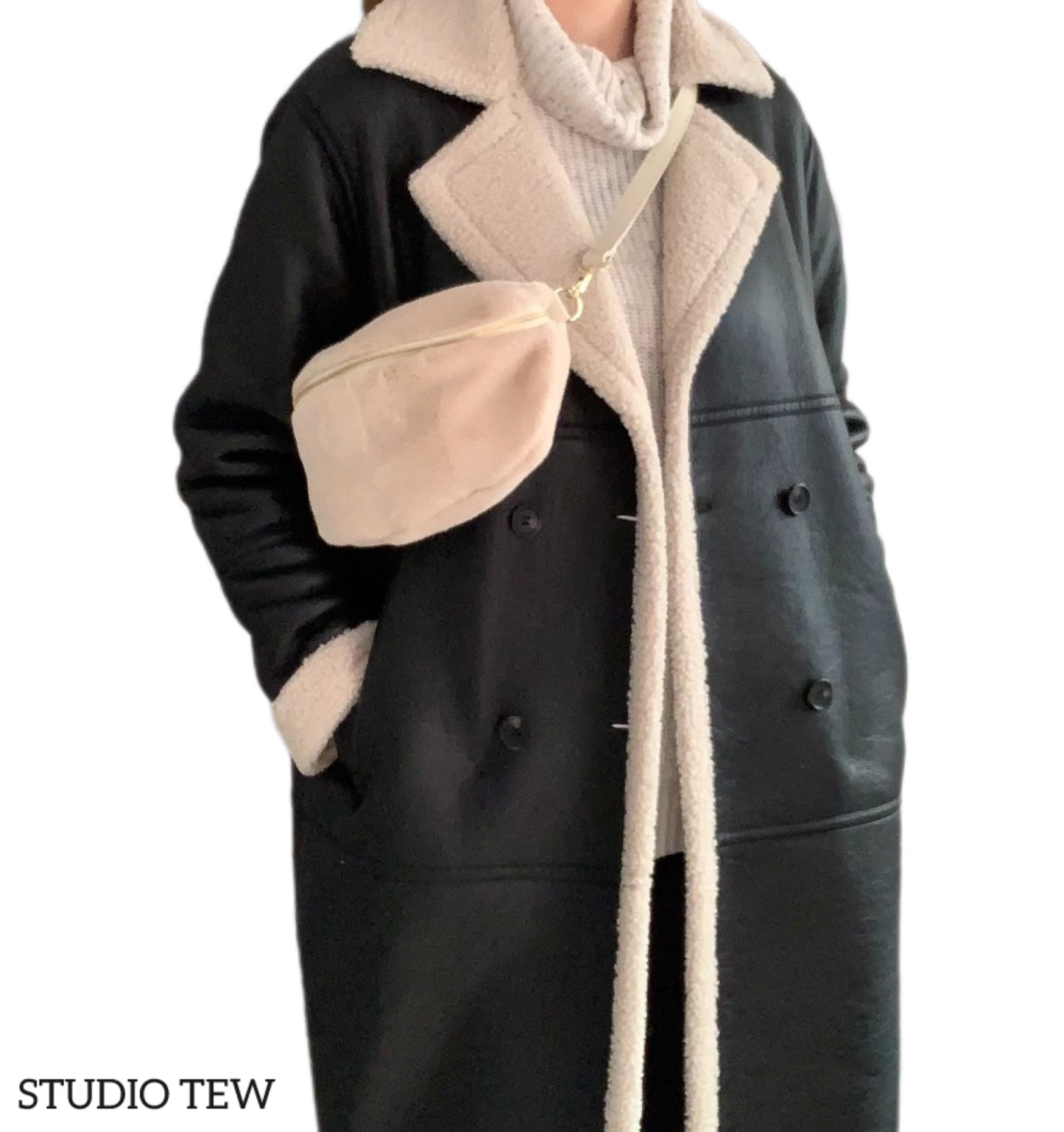 Faux Fur & Leather Sling Bag - The Auttie Bag STUDIO TEW