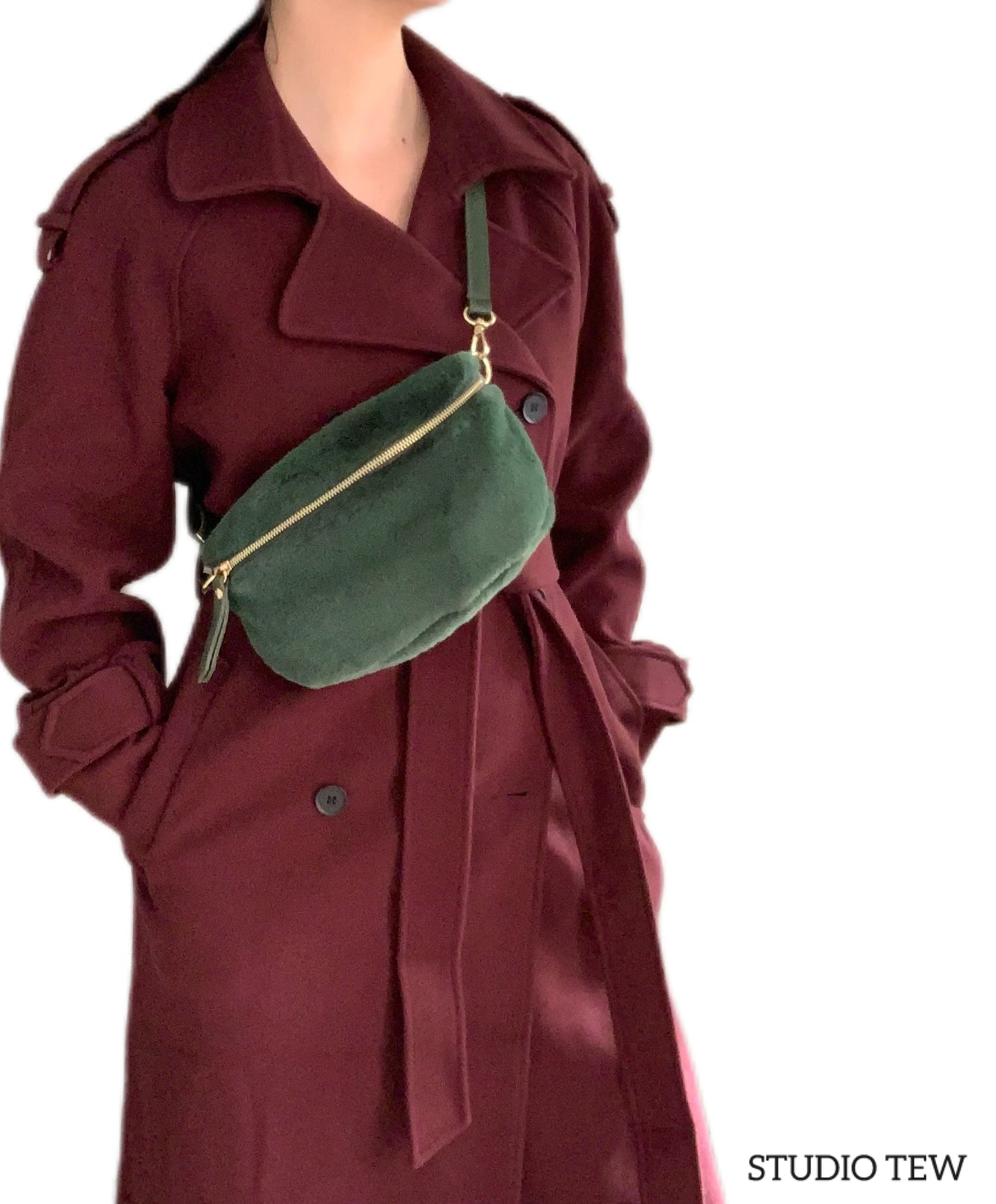 Faux Fur & Leather Sling Bag - The Auttie Bag STUDIO TEW