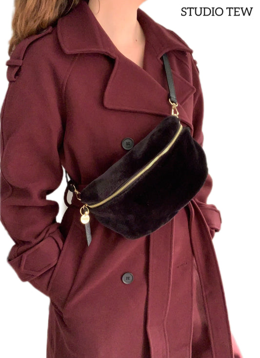 Faux Fur & Leather Sling Bag - The Auttie Bag STUDIO TEW