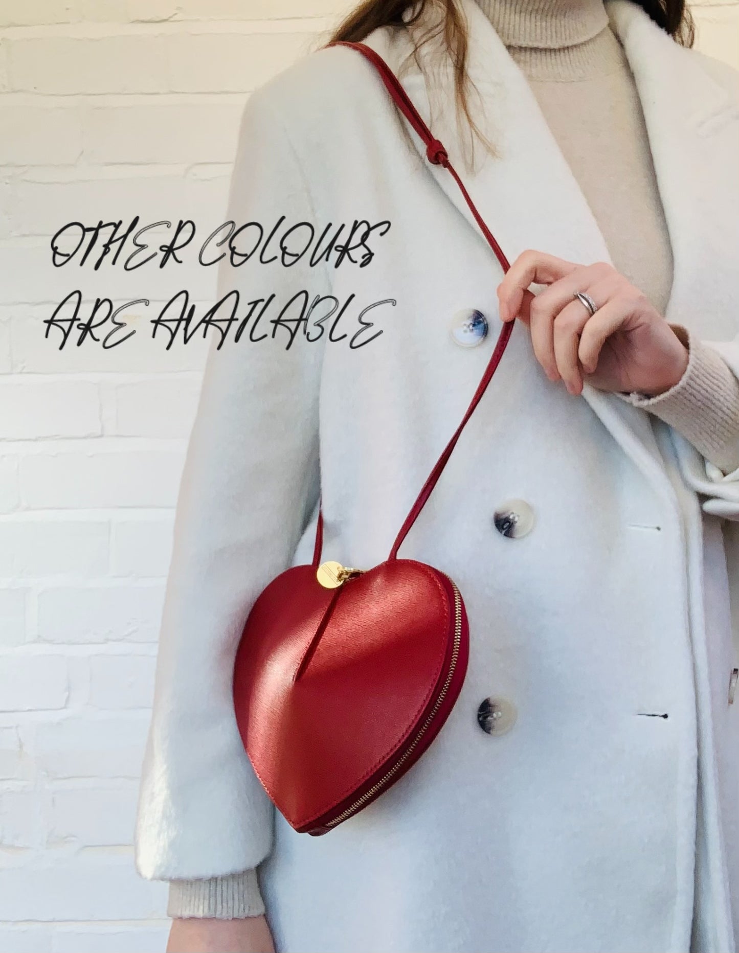 Gold Love Heart Leather Bag - Amour STUDIO TEW