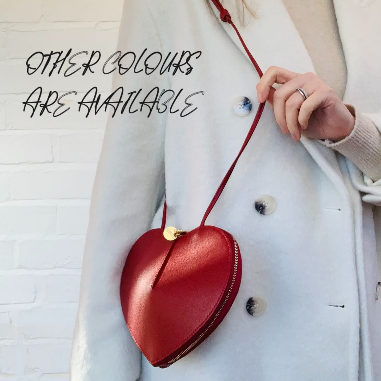 Gold Love Heart Leather Bag - Amour STUDIO TEW